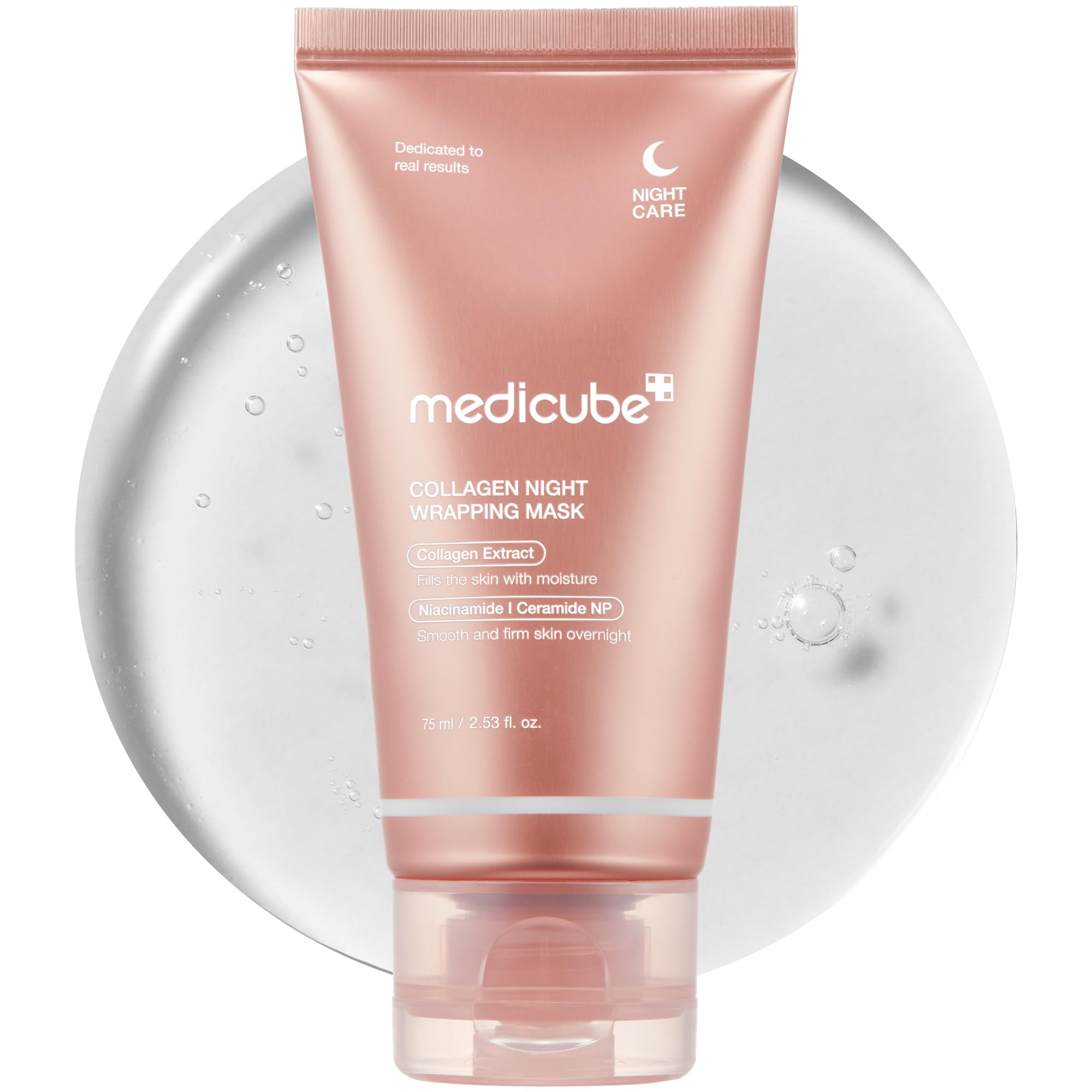 medicube Collagen Overnight Wrapping Peel Off Facial Mask Pack - Elasticity & Hydration Care, Reduces Sagging & Dullness - Hydrolyzed Collagen For Glowing Skin - Korean Skin Care, 2.53 fl.oz - SkinNails&Makeup