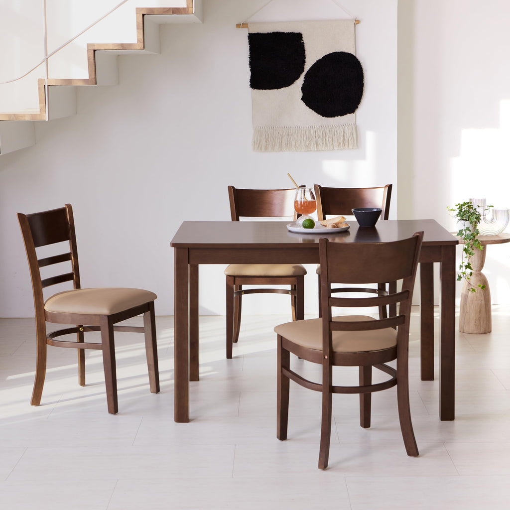 Modern Farmhouse Small Wooden Dining Table - Livinia Cabin 45.3” Solid Wood Kitchen Table - My Store