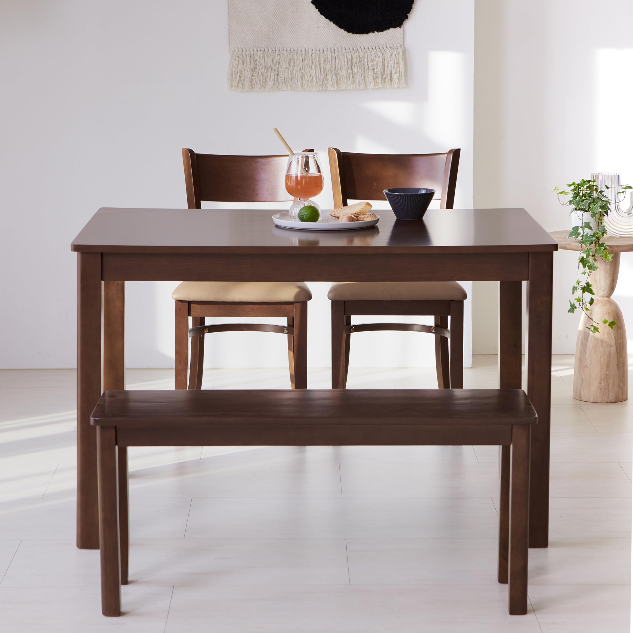 Modern Farmhouse Small Wooden Dining Table - Livinia Cabin 45.3” Solid Wood Kitchen Table - My Store