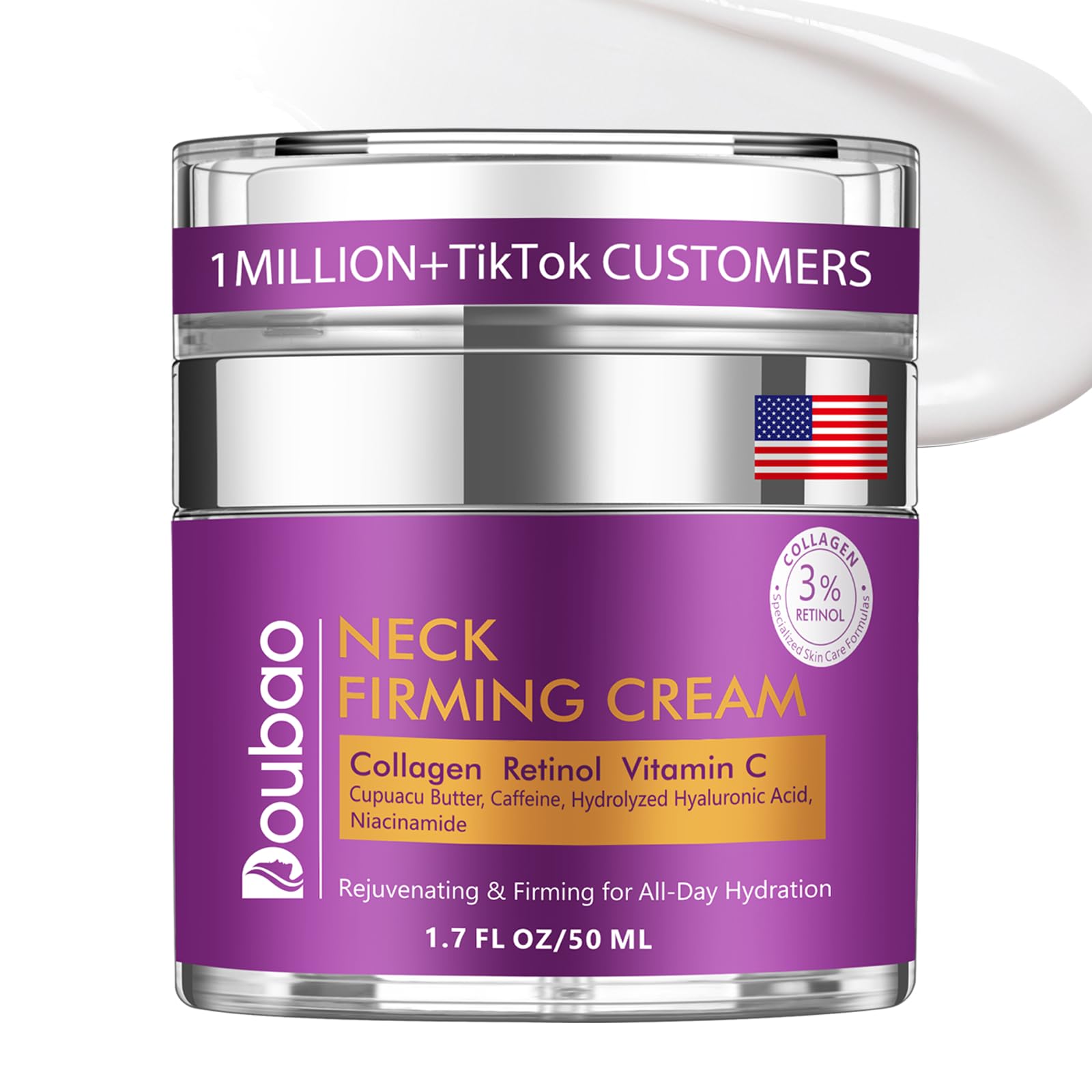 Neck Firming Cream, Wrinkle Cream for Women, Retinol Moisturizer with Collagen and Hyaluronic Acid for Neck, Face and Décolleté, 1.76 fl oz - SkinNails&Makeup