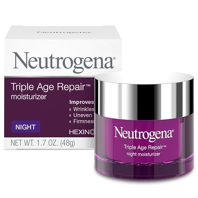 Neutrogena Triple Age Repair Night Cream, 1.7oz Jar, Anti - Aging Face Cream, Face Moisturizer For Women & Men, Hydrating Night Face Moisturizer for Even Skin Tone & Firming, Vitamin C - My Store