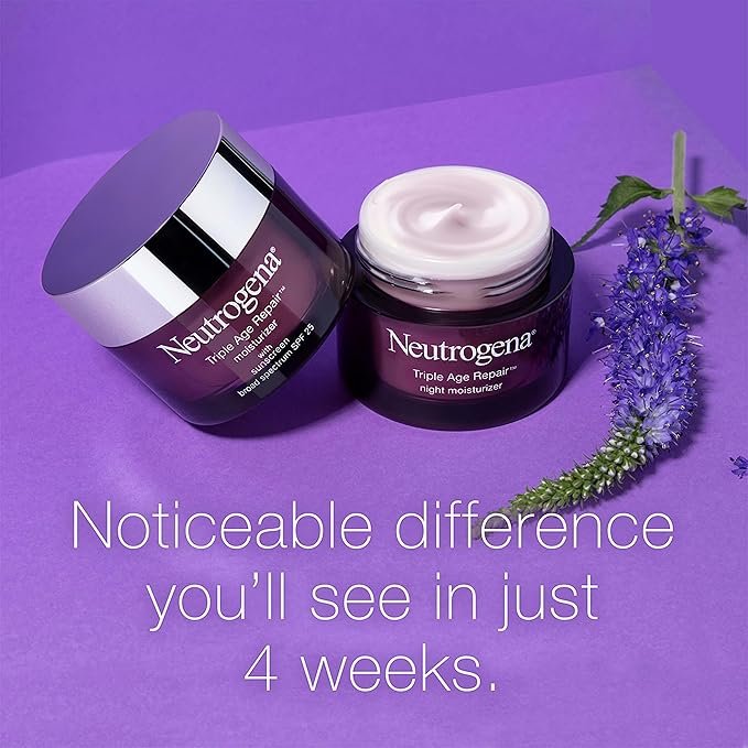 Neutrogena Triple Age Repair Night Cream, 1.7oz Jar, Anti - Aging Face Cream, Face Moisturizer For Women & Men, Hydrating Night Face Moisturizer for Even Skin Tone & Firming, Vitamin C - My Store