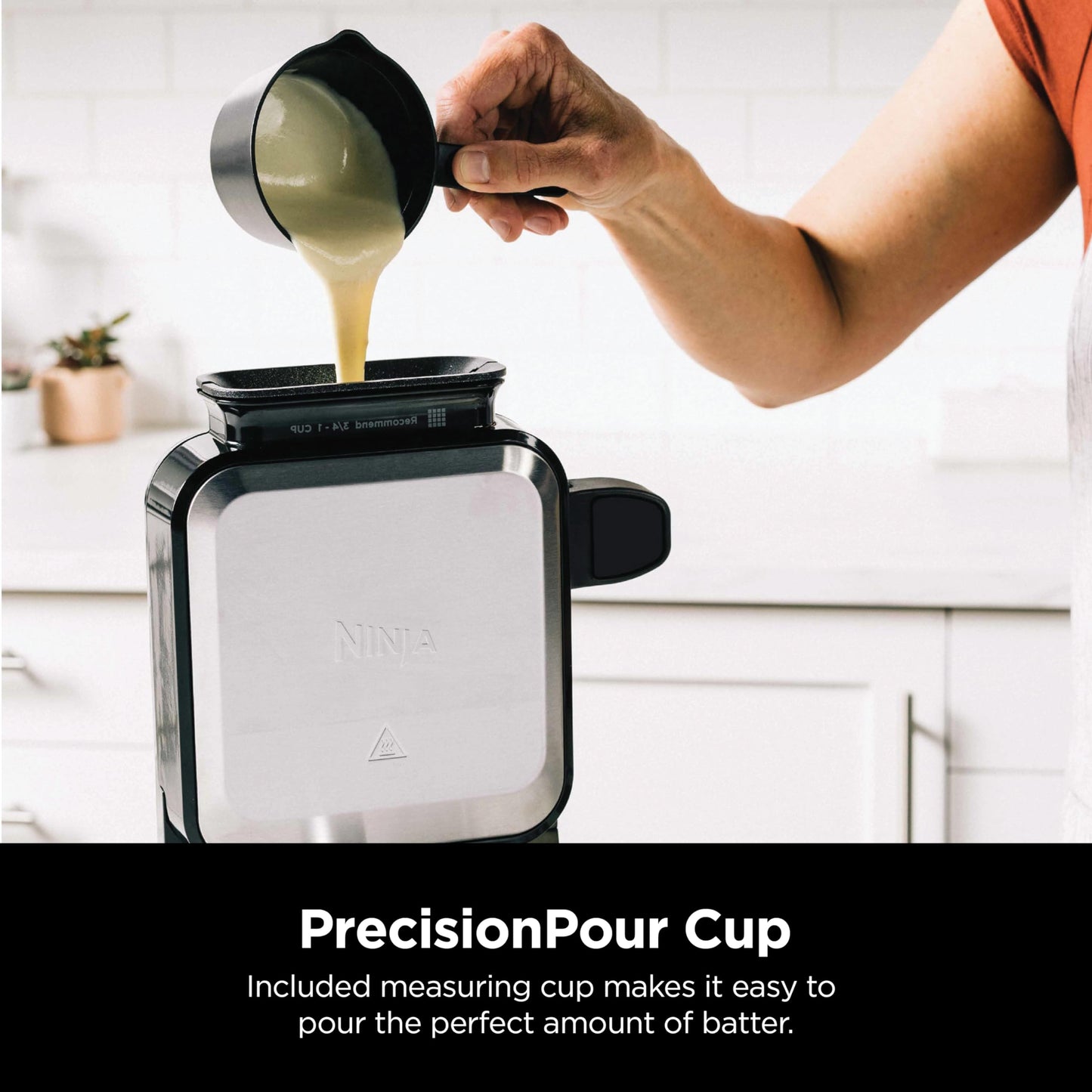 Ninja Belgian Waffle Maker Pro | Vertical Design | 5 Shade Settings with Precision - Pour Cup & Chef - curated Recipe Guide | Black & Silver | BW1001 - SkinNails&Makeup
