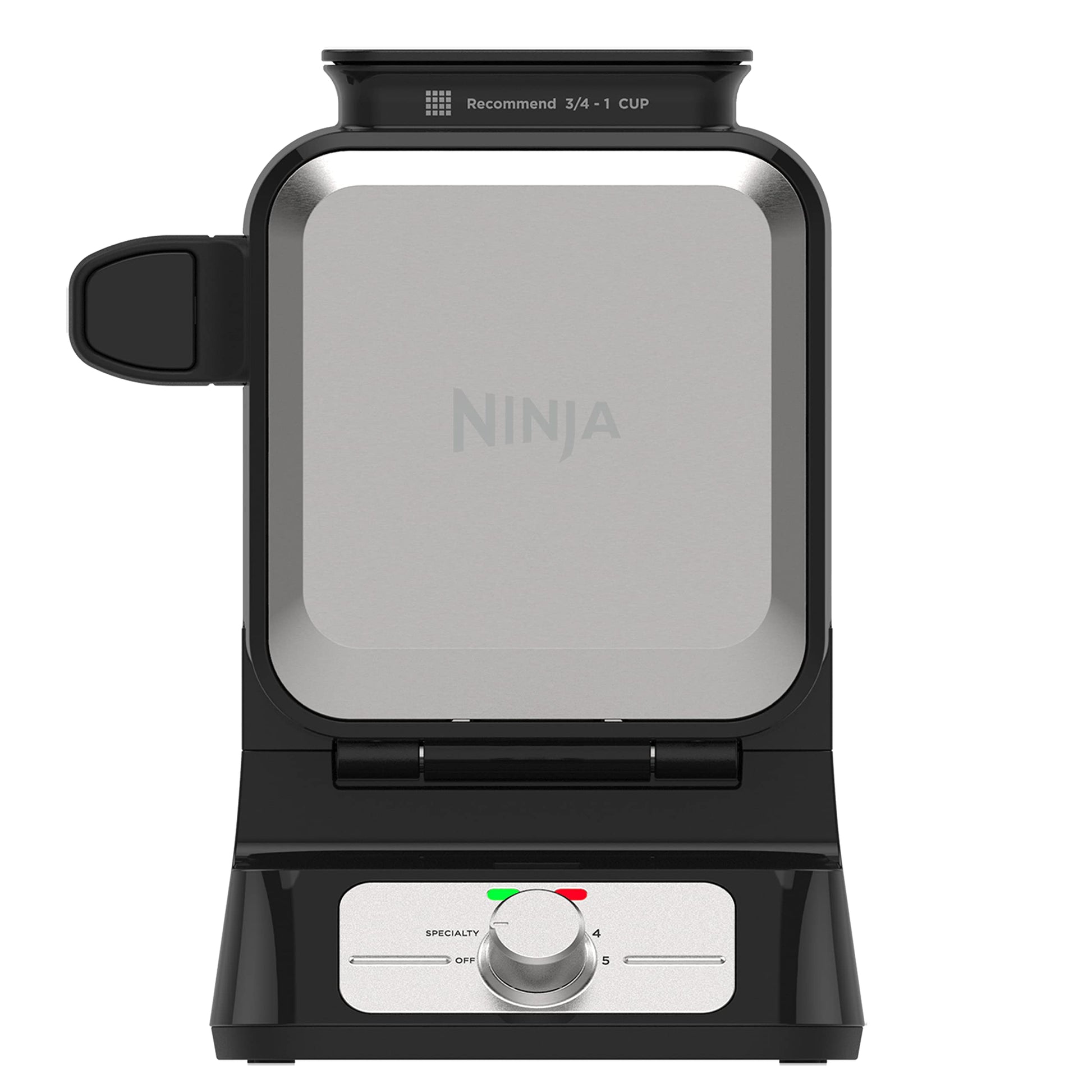 Ninja Belgian Waffle Maker Pro | Vertical Design | 5 Shade Settings with Precision - Pour Cup & Chef - curated Recipe Guide | Black & Silver | BW1001 - SkinNails&Makeup