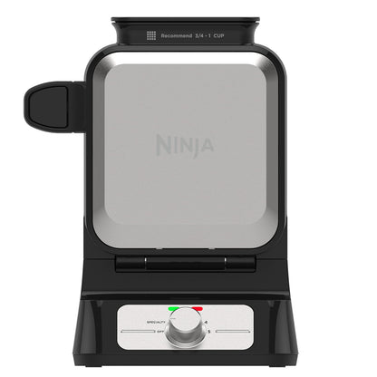 Ninja Belgian Waffle Maker Pro | Vertical Design | 5 Shade Settings with Precision - Pour Cup & Chef - curated Recipe Guide | Black & Silver | BW1001 - SkinNails&Makeup