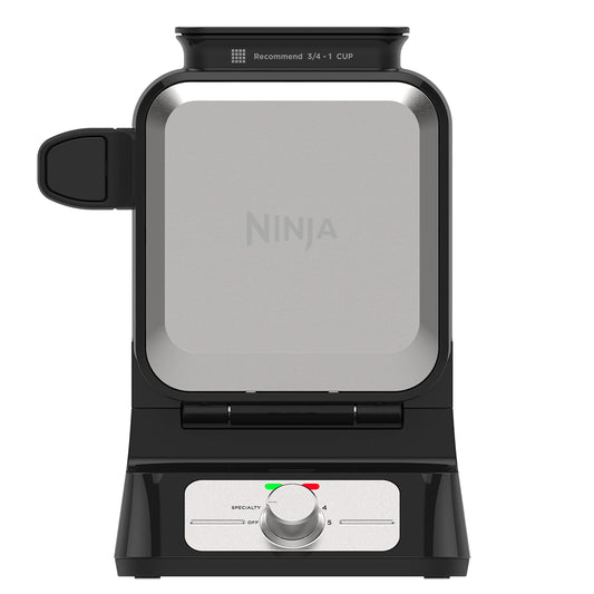 Ninja Belgian Waffle Maker Pro | Vertical Design | 5 Shade Settings with Precision - Pour Cup & Chef - curated Recipe Guide | Black & Silver | BW1001 - SkinNails&Makeup
