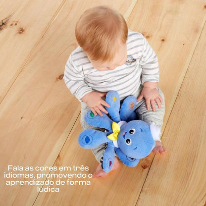 Octoplush Musical Huggable Stuffed Animal Plush Toy, Learn Colors in 3 Languages, Blue, 11" Age 3 Month and Up, - SkinNails&Makeup