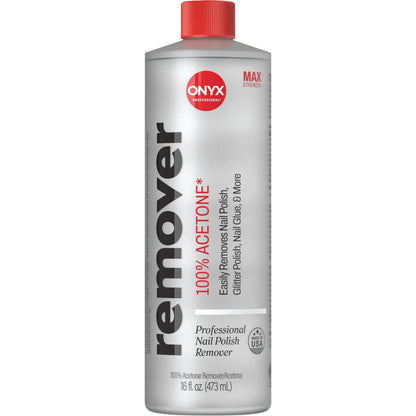 Onyx Professional 100% Pure Acetone Nail Polish Remover Kit with 7 inch Nail File, 16 fl oz - Made in USA, Maximum - Strength Gel Polish Remover, Artificial & Glitter Nail Polish - SkinNails&Makeup