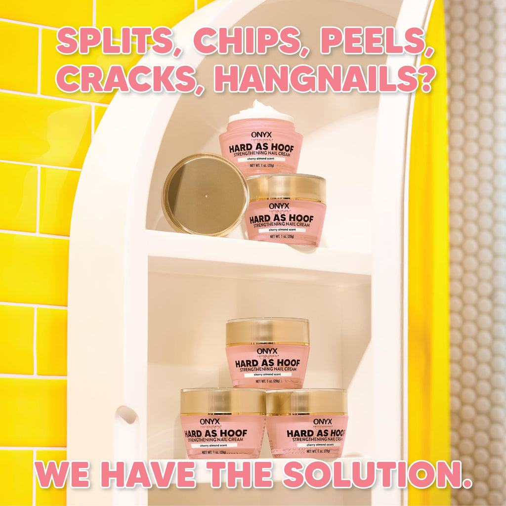 Onyx Professional Hard as Hoof Nail Strengthening Cream, Cherry Almond Scent - Made in USA, Nail Growth & Conditioning Cuticle Cream Stops Splits, Chips, Cracks & Strengthens Nails, 1 oz - My Store