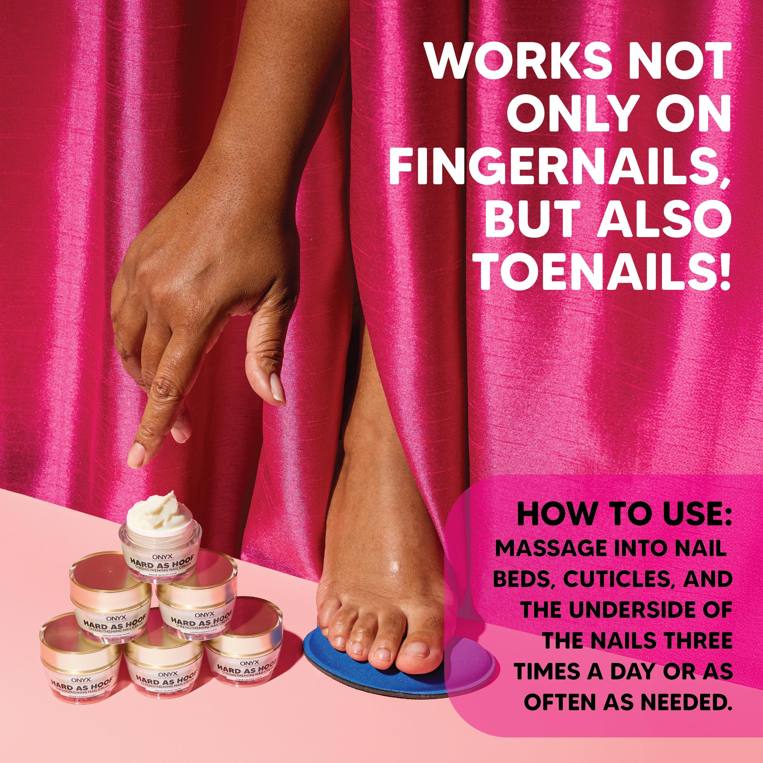 Onyx Professional Hard as Hoof Nail Strengthening Cream, Coconut Scent - Nail Growth and Conditioning Cuticle Cream Stops Splits, Chips, Cracks & Strengthens Nails, 1 oz - My Store