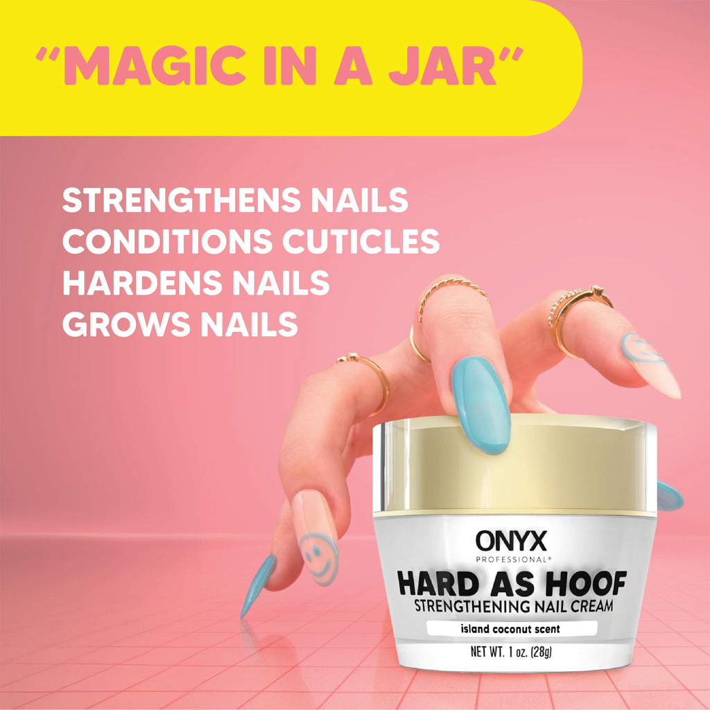 Onyx Professional Hard as Hoof Nail Strengthening Cream, Coconut Scent - Nail Growth and Conditioning Cuticle Cream Stops Splits, Chips, Cracks & Strengthens Nails, 1 oz - My Store