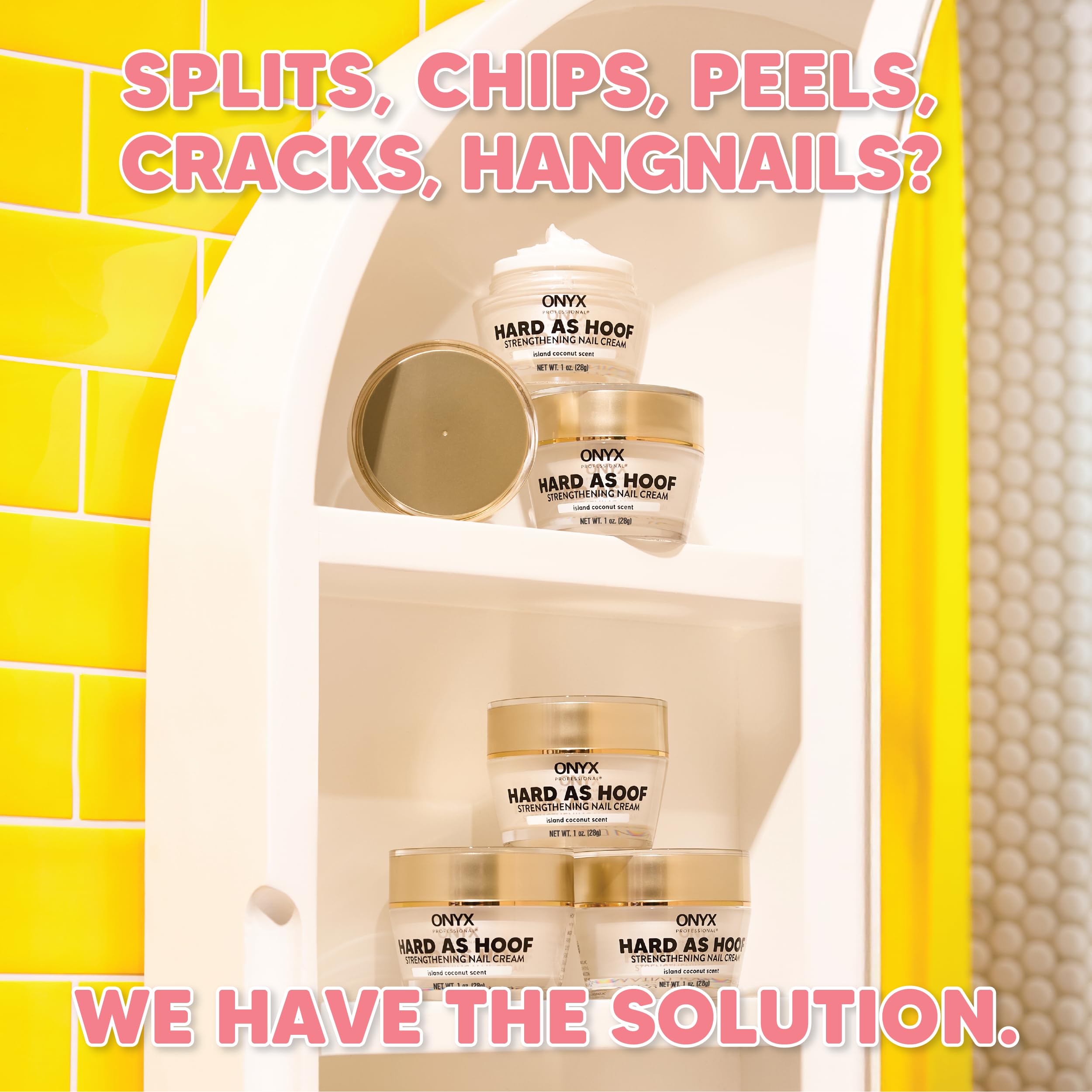 Onyx Professional Hard as Hoof Nail Strengthening Cream, Coconut Scent - Nail Growth and Conditioning Cuticle Cream Stops Splits, Chips, Cracks & Strengthens Nails, 1 oz - My Store