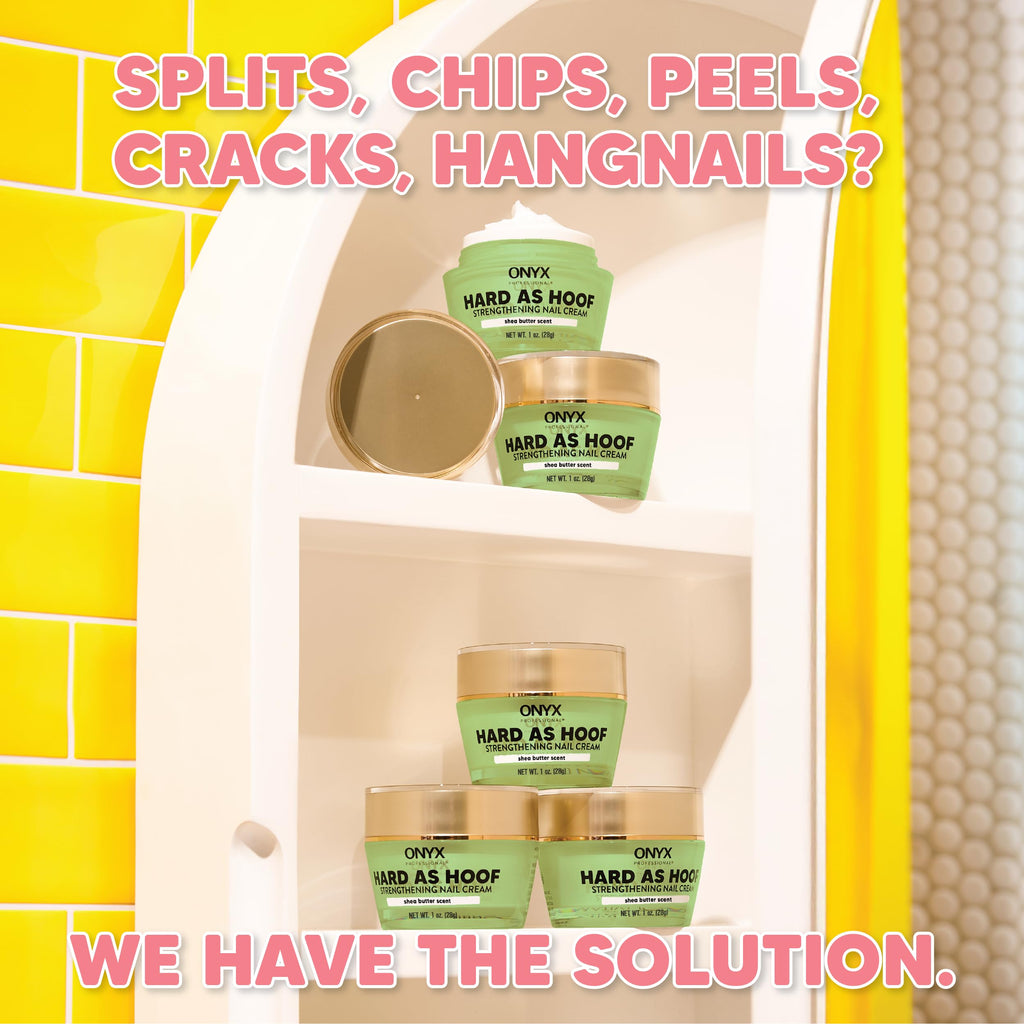 Onyx Professional Hard as Hoof Nail Strengthening Cream, Shea Butter Scent - Nail Growth & Conditioning Cuticle Cream Stops Splits, Chips, Cracks & Strengthens Nails, 1 oz - My Store