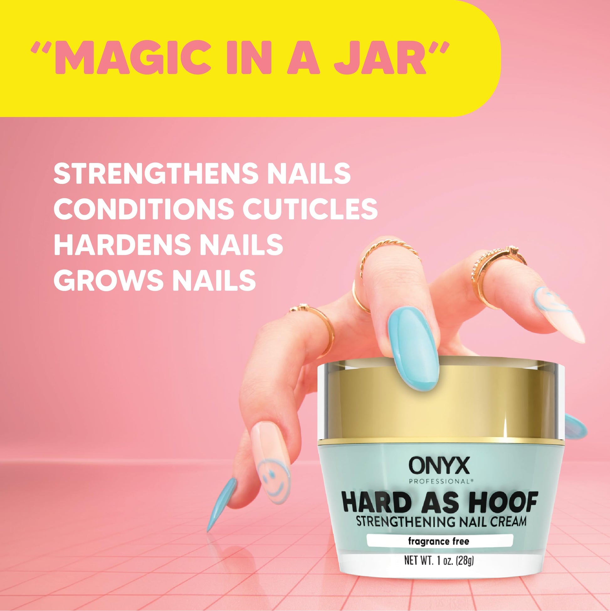 Onyx Professional Hard As Hoof Nail Strengthening Cream, Unscented - Nail Growth & Conditioning Cuticle Cream Stops Splits, Chips, Cracks & Strengthens Nails, 1 oz - My Store