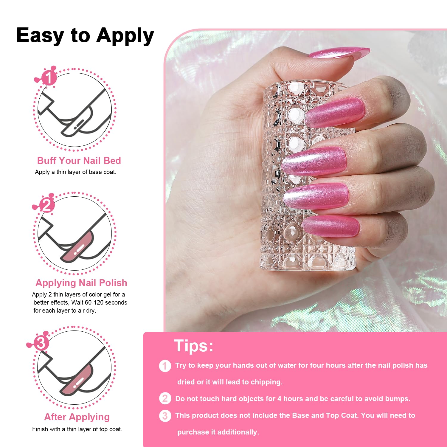 OpenLive 16.5ml Pink Glitter Nail Polish Large Volume Quick Dry Nail Polish, Long Lasting Shine, Fingernail Toenail Nail Art DIY Home Travel Nail Art Gift - SkinNails&Makeup