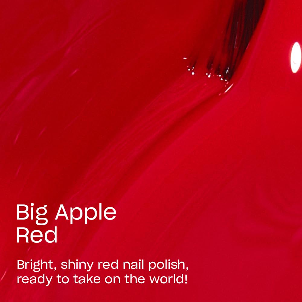 OPI Nail Lacquer Big Apple Red | Opaque Bright Red Crème Chip Resistant Nail Polish | Fast Drying, Streak Free - My Store