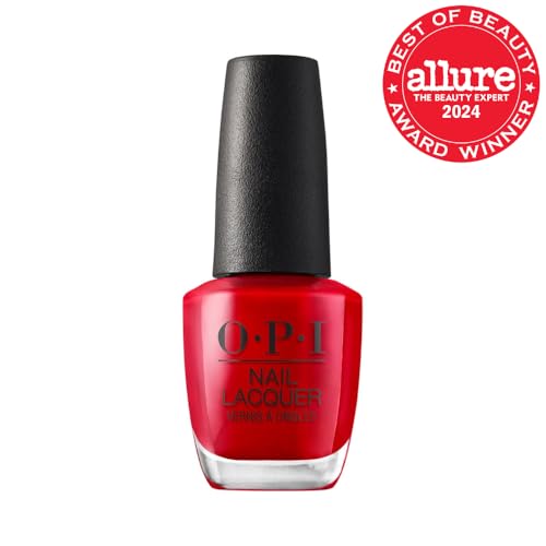 OPI Nail Lacquer Big Apple Red | Opaque Bright Red Crème Chip Resistant Nail Polish | Fast Drying, Streak Free - My Store