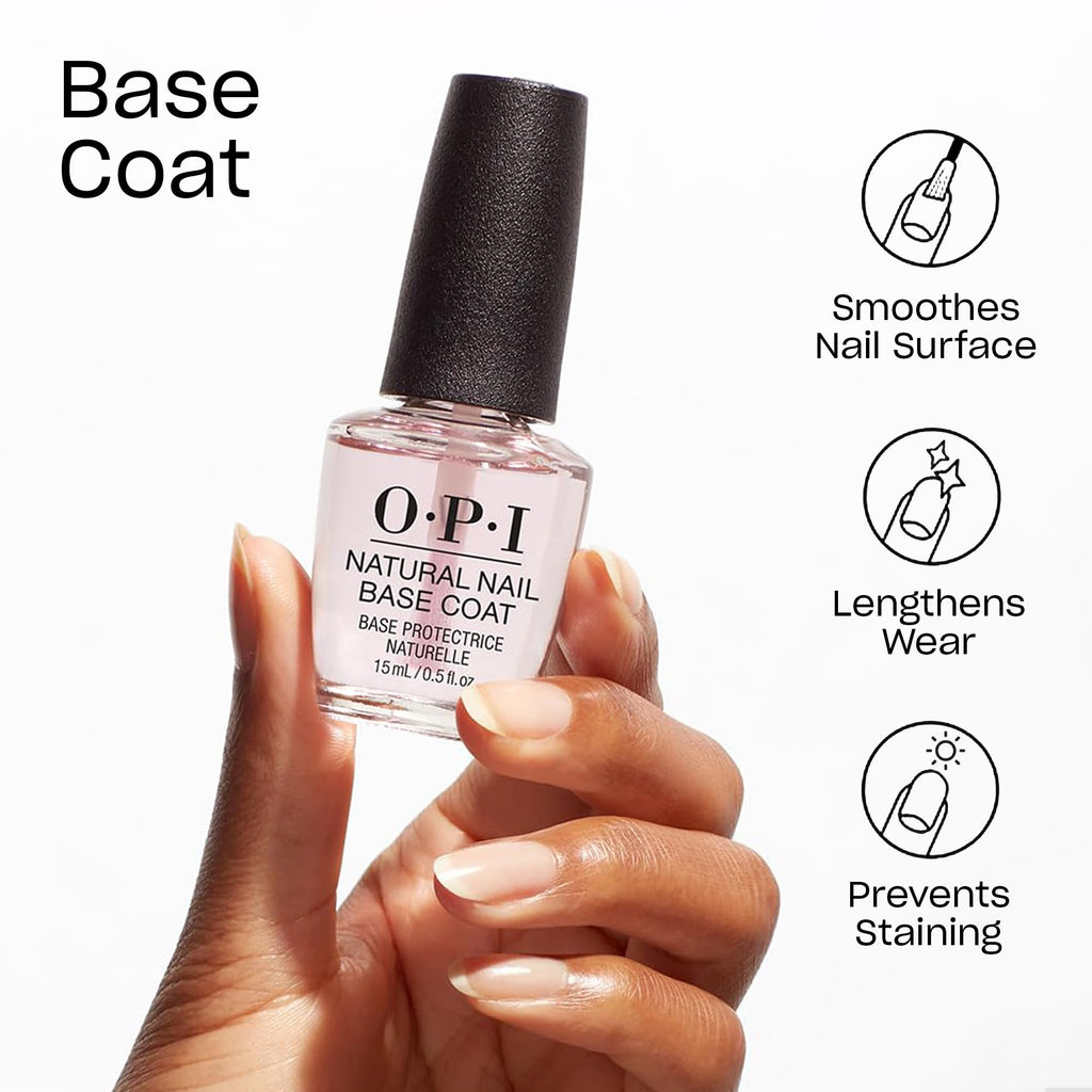 OPI Natural Nail Base Coat | Nail Polish Base Coat | Protects Nails & Prevents Discoloration - My Store