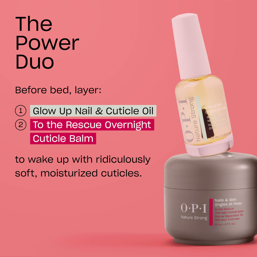 OPI Nature Strong Nails & Skin - Glow Up Nail & Cuticle Oil with Dropper | Lightweight, Nourishing Natural Oil Blend Moisturizes Dry Cuticles | Enriched with Vitamin E | 0.27 Fl Oz | 8 mL - SkinNails&Makeup