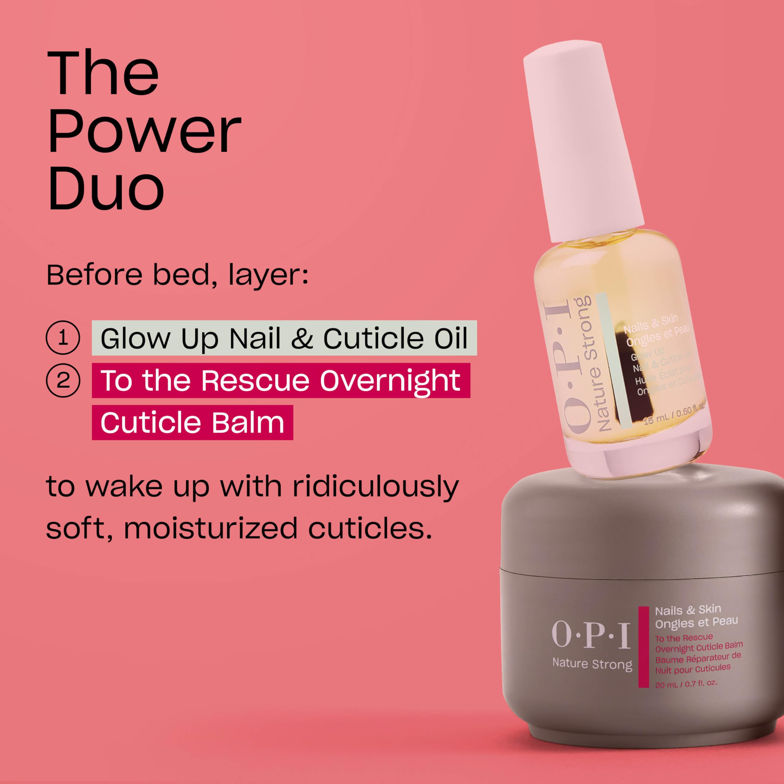 OPI Nature Strong Nails & Skin - Glow Up Nail & Cuticle Oil with Dropper | Lightweight, Nourishing Natural Oil Blend Moisturizes Dry Cuticles | Enriched with Vitamin E | 0.27 Fl Oz | 8 mL - SkinNails&Makeup