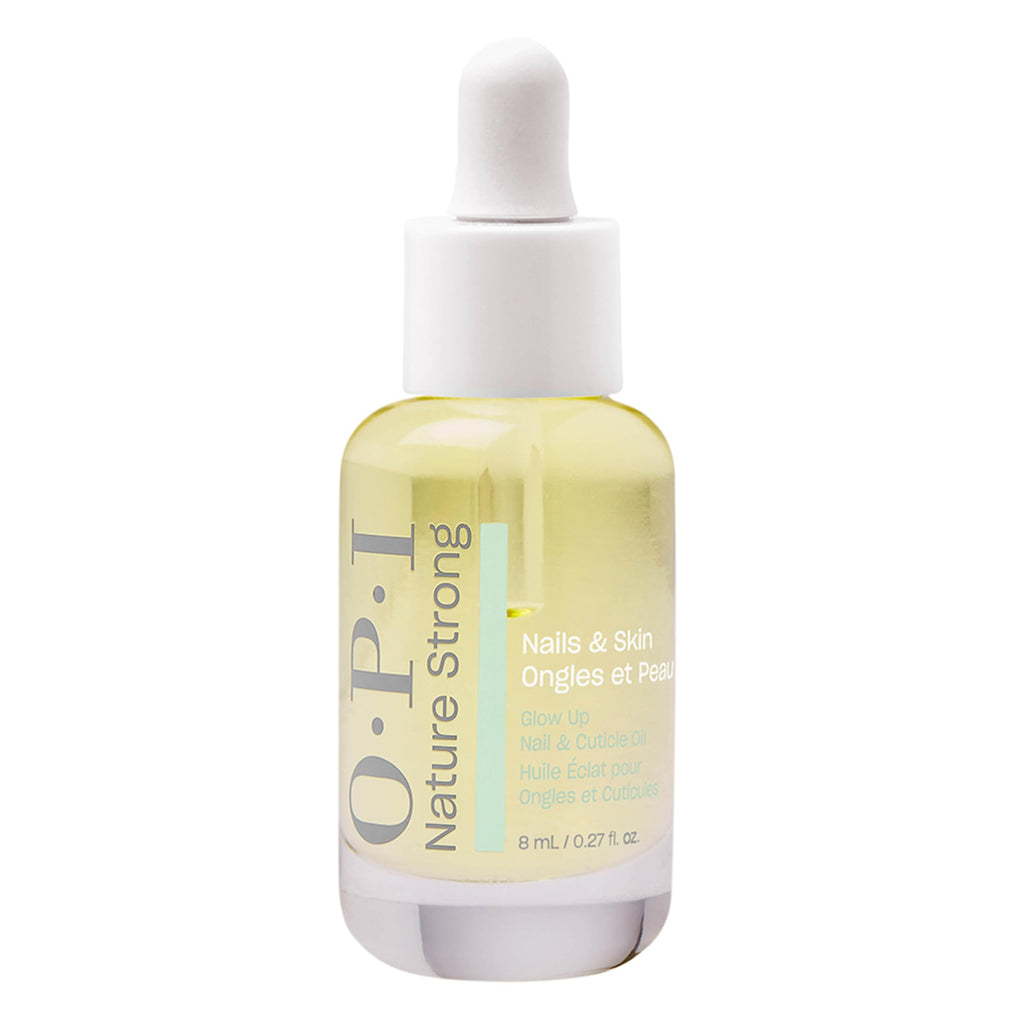 OPI Nature Strong Nails & Skin - Glow Up Nail & Cuticle Oil with Dropper | Lightweight, Nourishing Natural Oil Blend Moisturizes Dry Cuticles | Enriched with Vitamin E | 0.27 Fl Oz | 8 mL - SkinNails&Makeup