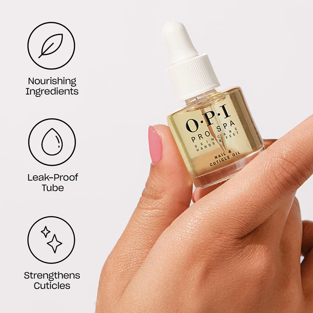 OPI ProSpa Nail and Cuticle Oil | Cuticle Oil Bottle for Nails & Dry Hands |Strengthens Cuticles for Nail Growth | 0.29 fl oz - SkinNails&Makeup