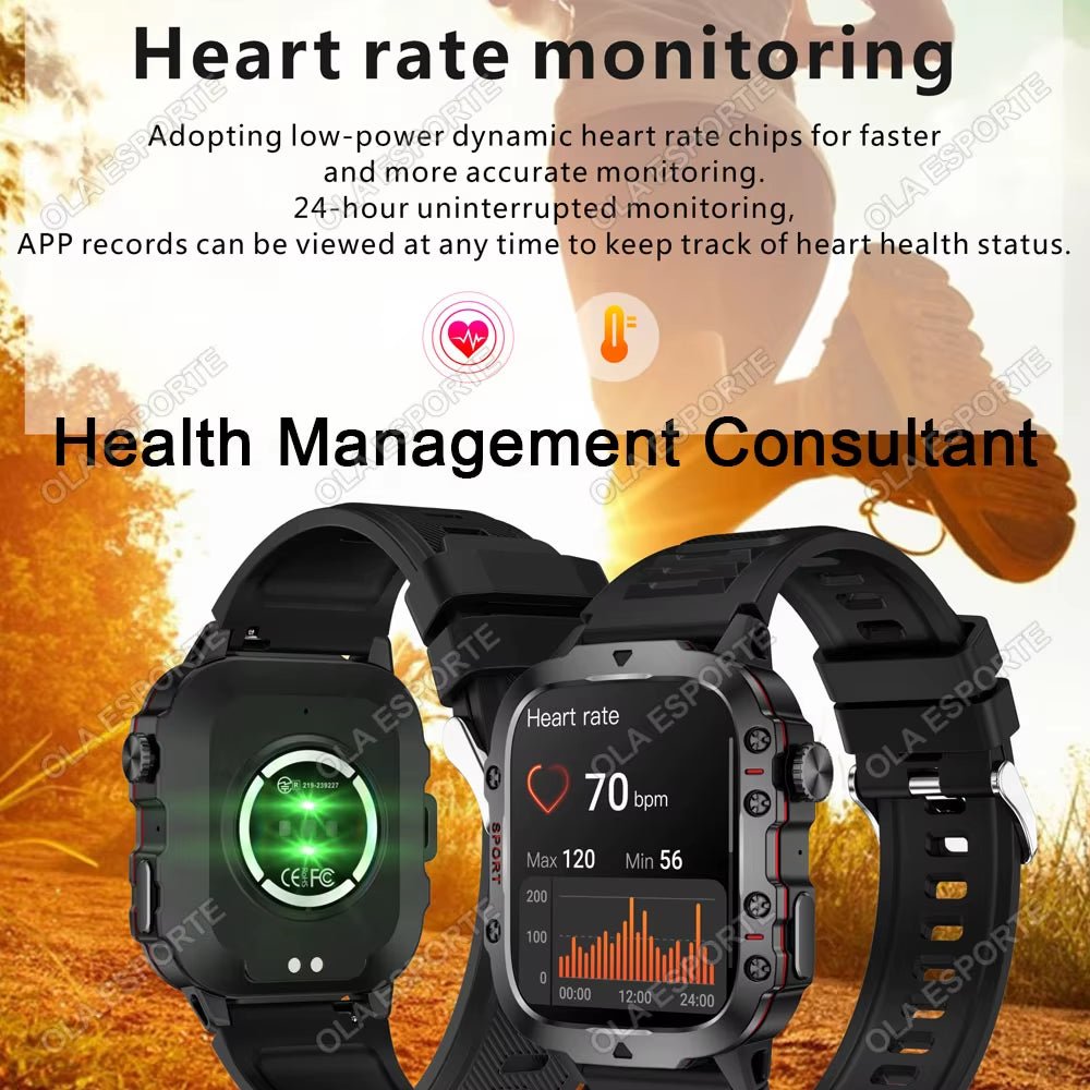 Original Men Smartwatch Flashlight Bluetooth Call Fitness Clock IP68 Waterproof Sports Men for Android IOS Smart Watch 2025 New - SkinNails&Makeup