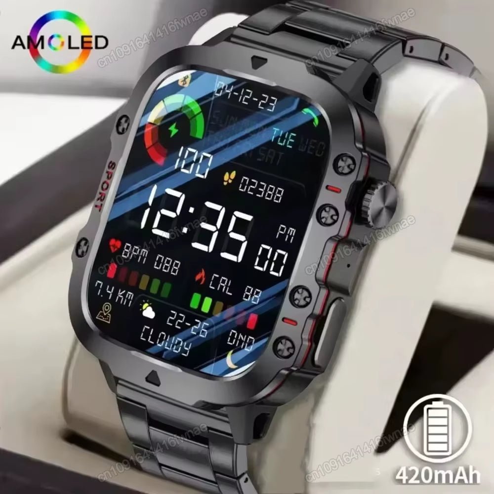 Original Men Smartwatch Flashlight Bluetooth Call Fitness Clock IP68 Waterproof Sports Men for Android IOS Smart Watch 2025 New - SkinNails&Makeup
