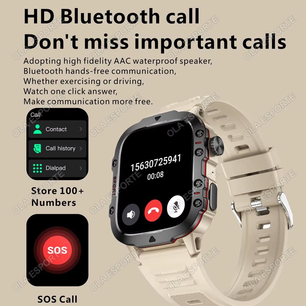 Original Men Smartwatch Flashlight Bluetooth Call Fitness Clock IP68 Waterproof Sports Men for Android IOS Smart Watch 2025 New - SkinNails&Makeup