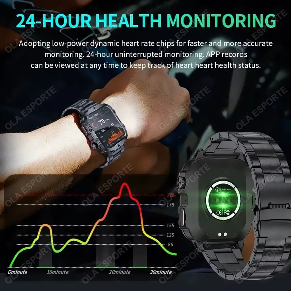 Original Men Smartwatch Flashlight Bluetooth Call Fitness Clock IP68 Waterproof Sports Men for Android IOS Smart Watch 2025 New - SkinNails&Makeup