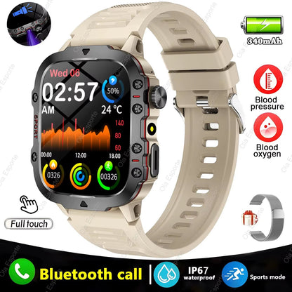 Original Men Smartwatch Flashlight Bluetooth Call Fitness Clock IP68 Waterproof Sports Men for Android IOS Smart Watch 2025 New - SkinNails&Makeup