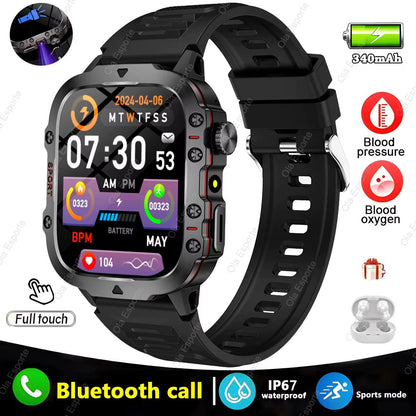 Original Men Smartwatch Flashlight Bluetooth Call Fitness Clock IP68 Waterproof Sports Men for Android IOS Smart Watch 2025 New - SkinNails&Makeup
