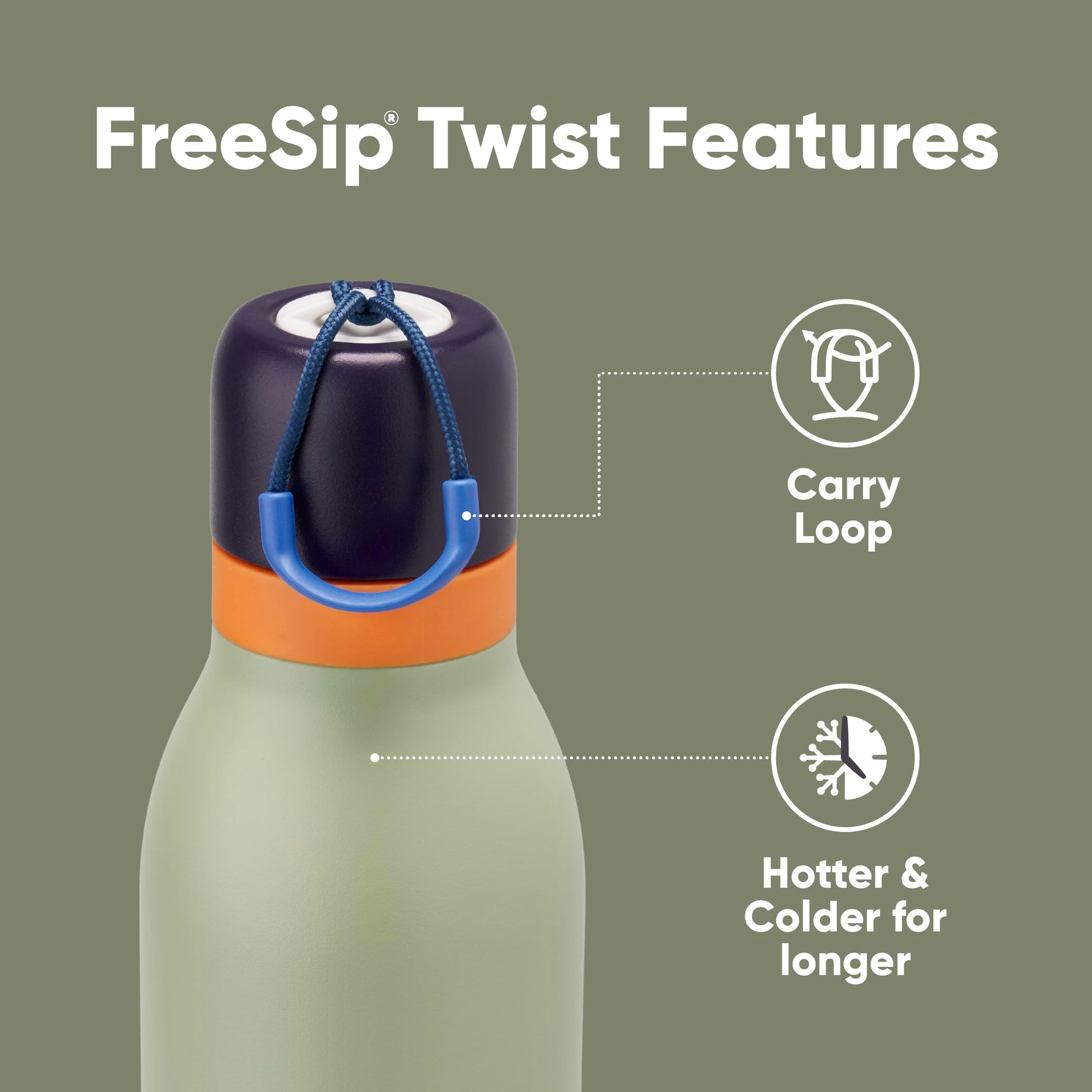 Owala FreeSip Twist Insulated Stainless Steel Water Bottle with Straw for Sports and Travel, BPA - Free, 18 - oz, Blue/Green (Camo Cool) - SkinNails&Makeup