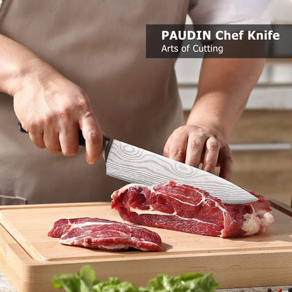 PAUDIN Chef Knife, 8 Inch High Carbon Stainless Steel Sharp Kitchen Knife with Ergonomic Handle, Gift Box for Family & Restaurant - SkinNails&Makeup