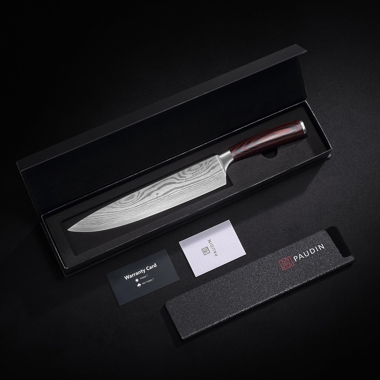 PAUDIN Chef Knife, 8 Inch High Carbon Stainless Steel Sharp Kitchen Knife with Ergonomic Handle, Gift Box for Family & Restaurant - SkinNails&Makeup