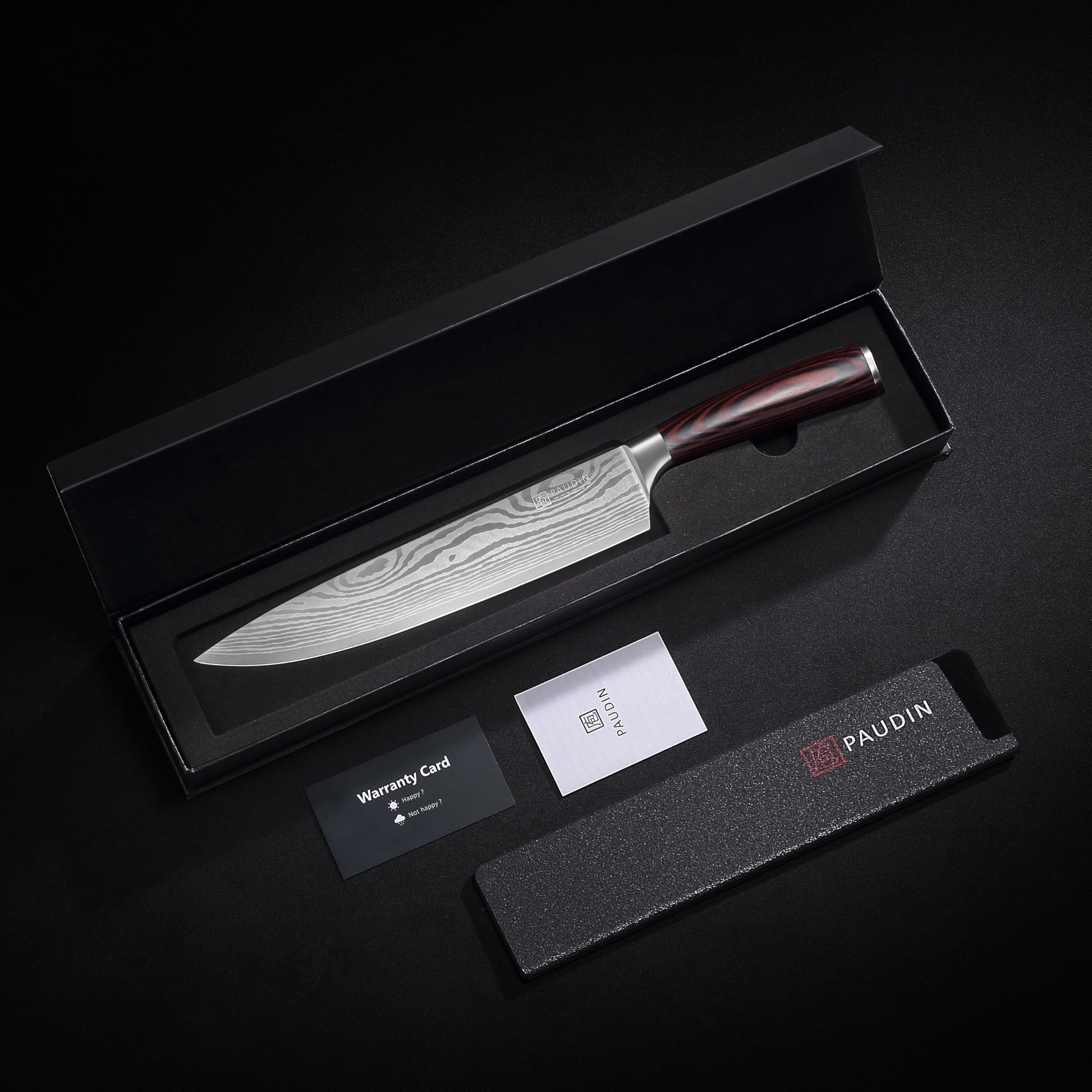PAUDIN Chef Knife, 8 Inch High Carbon Stainless Steel Sharp Kitchen Knife with Ergonomic Handle, Gift Box for Family & Restaurant - SkinNails&Makeup