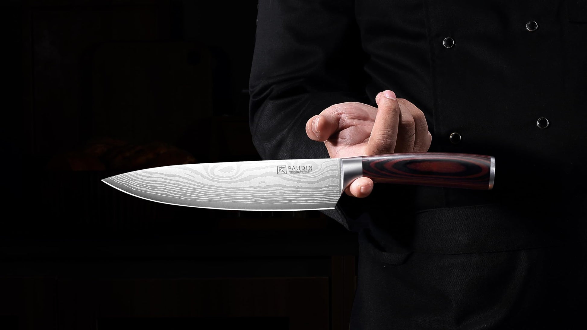 PAUDIN Chef Knife, 8 Inch High Carbon Stainless Steel Sharp Kitchen Knife with Ergonomic Handle, Gift Box for Family & Restaurant - SkinNails&Makeup