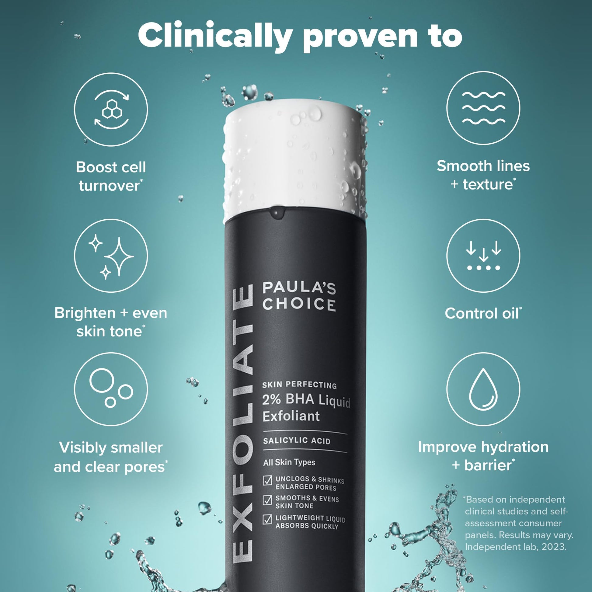 Paulas Choice - SKIN PERFECTING 2% BHA Liquid Salicylic Acid Exfoliant - Facial Exfoliant for Blackheads, Enlarged Pores, Wrinkles & Fine Lines, 4 oz Bottle - SkinNails&Makeup