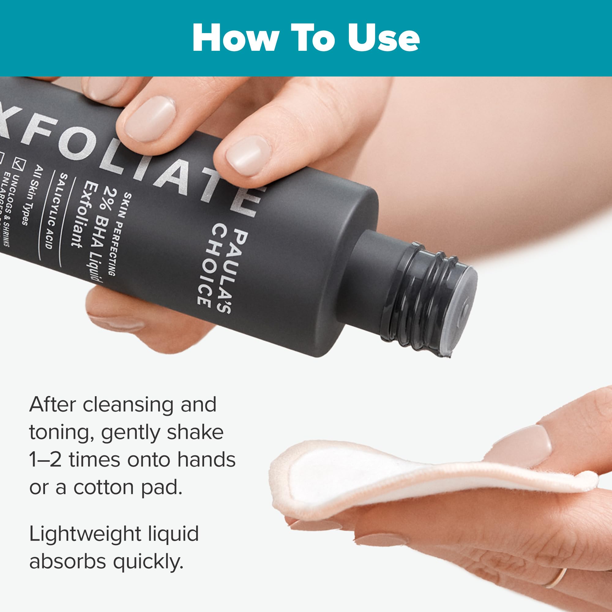 Paulas Choice - SKIN PERFECTING 2% BHA Liquid Salicylic Acid Exfoliant - Facial Exfoliant for Blackheads, Enlarged Pores, Wrinkles & Fine Lines, 4 oz Bottle - SkinNails&Makeup