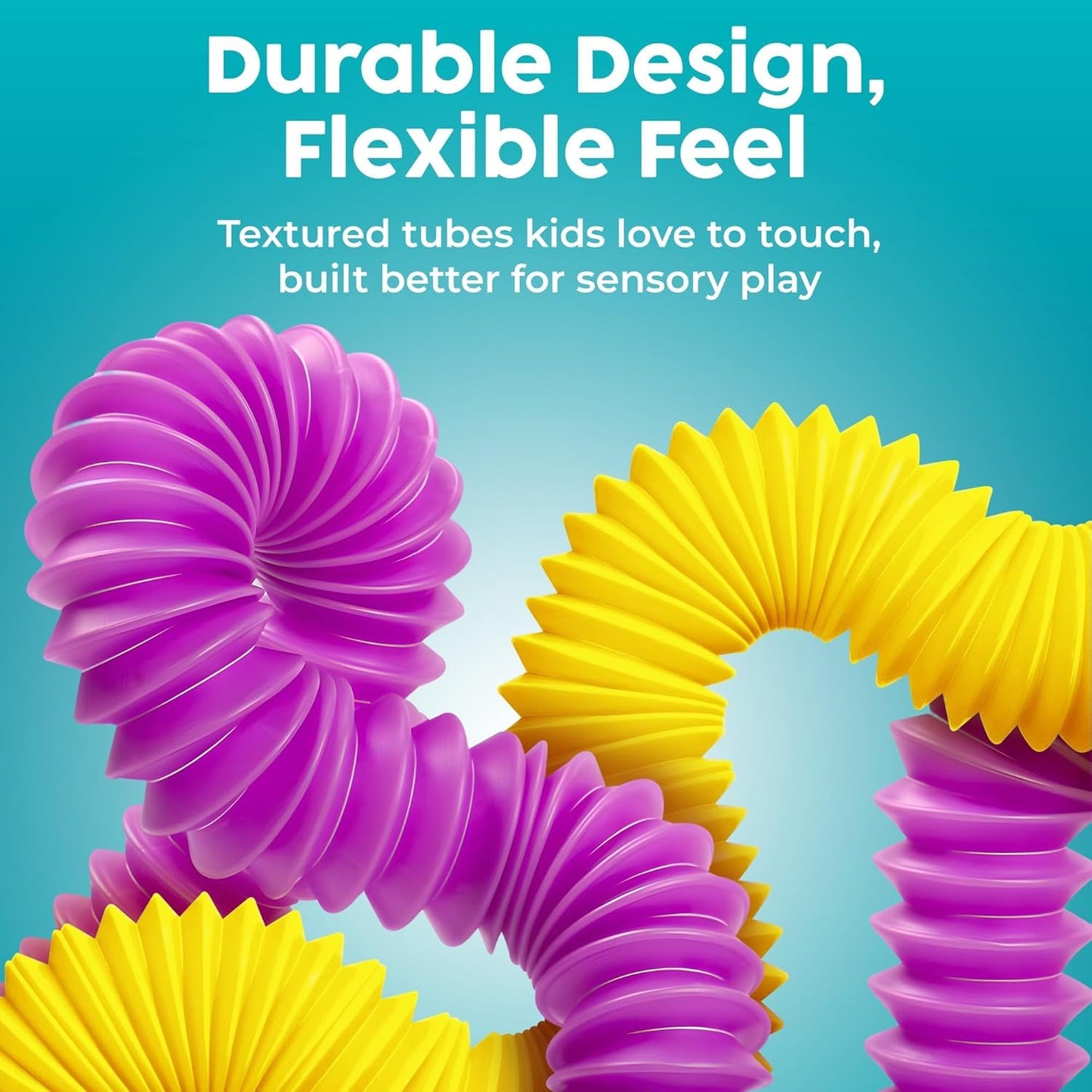 Pop Tubes - Sensory Toys - Fidget Toys - Imaginative Play & Stimulating Creative Learning - Hours of Fun for Kids - Tons of Ways to Play - Non - Mouthable Toy 3+ - 8 Pack Large - SkinNails&Makeup