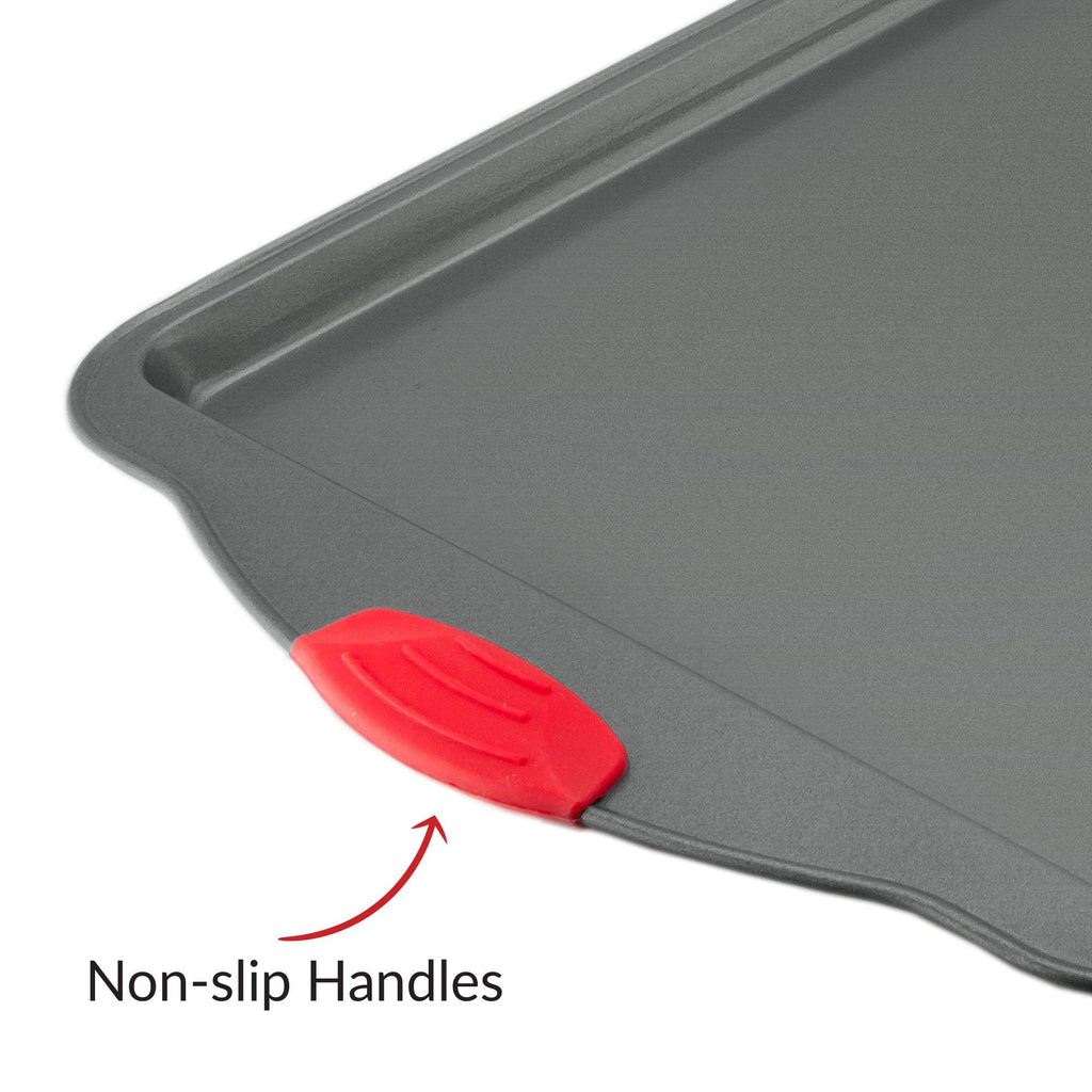 Premium Nonstick Baking Sheet Pans – Set of 3, Heavy - Gauge Carbon Steel, Warp, Dent, and Rust - Resistant – Gourmet Rimmed Half Cookie Sheet Trays, Non - Toxic for Exceptional Baking Performance - SkinNails&Makeup