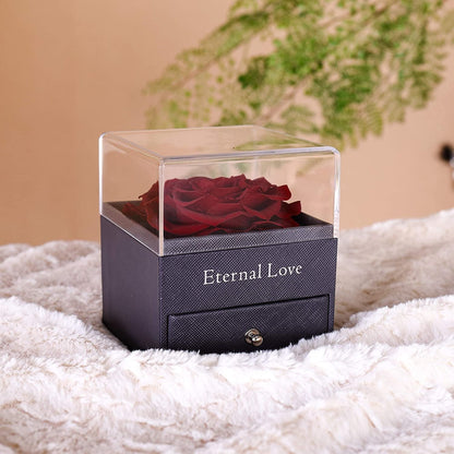 Preserved Real Wine Red Rose with Love You Necklace in 100 Languages Gift Set, Enchanted Real Rose Flower for Valentine'S Day Anniversary Wedding Bthday Romantic Gifts for Her (Wine Red Rose) - SkinNails&Makeup