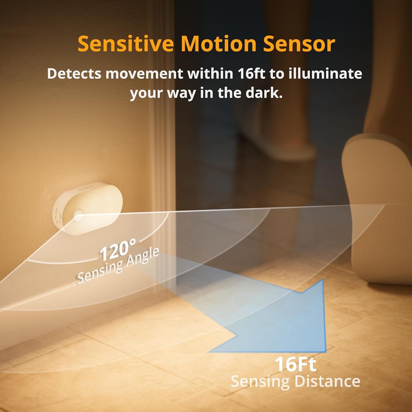 Rechargeable Battery Night Light with Motion Sensor, Portable Mini Warm White LED Stick - On Closet Light, Adjustable Brightness for Bathroom, Bedroom, Kitchen, Cabinet, Stairs, Hallway, 2 - Pack - SkinNails&Makeup