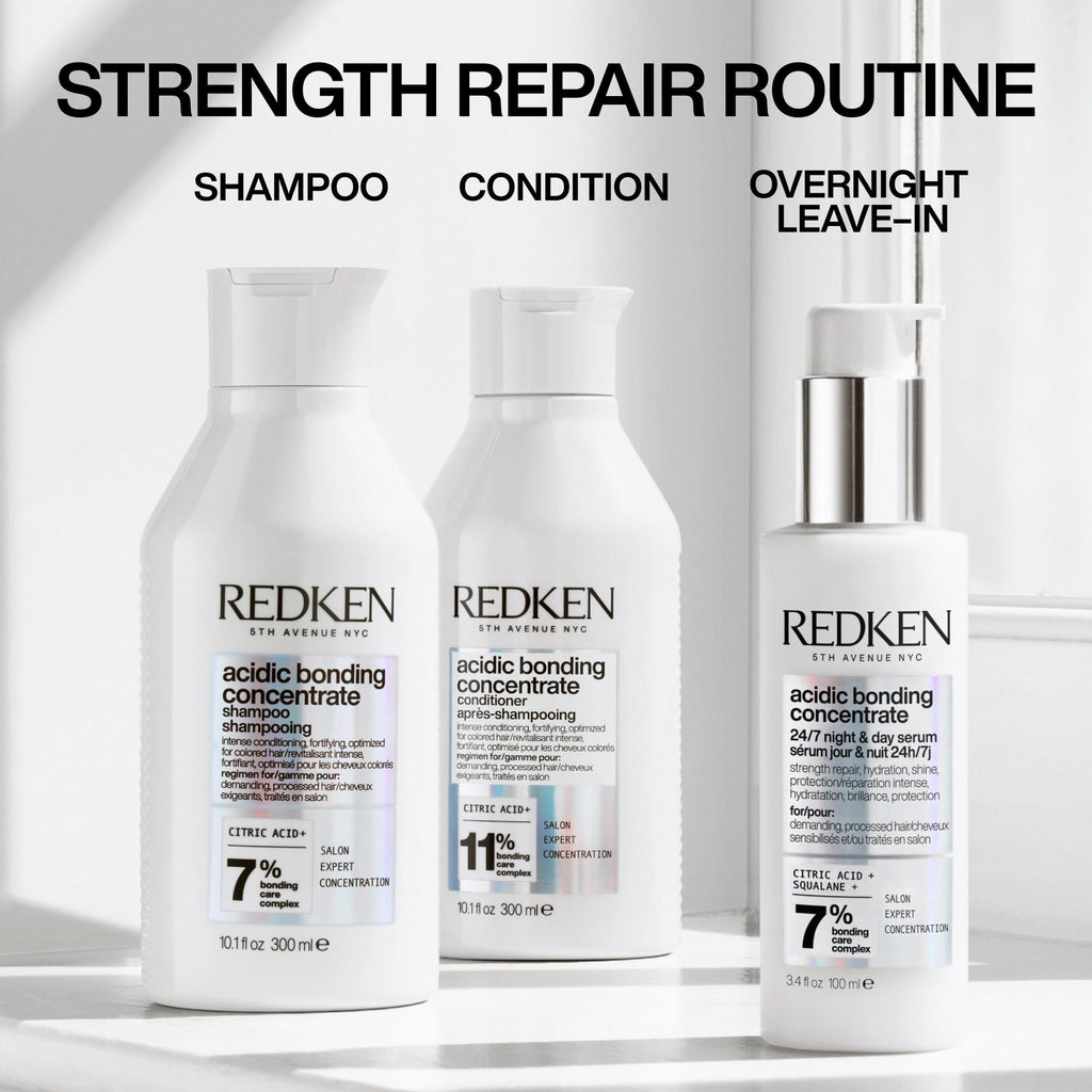 Redken Acidic Bonding Concentrate 24/7 Night & Day Serum For Damaged Hair - Nourishes & Restores, Overnight Hair Repair & Protection, Lightweight & Anti - Frizz - SkinNails&Makeup
