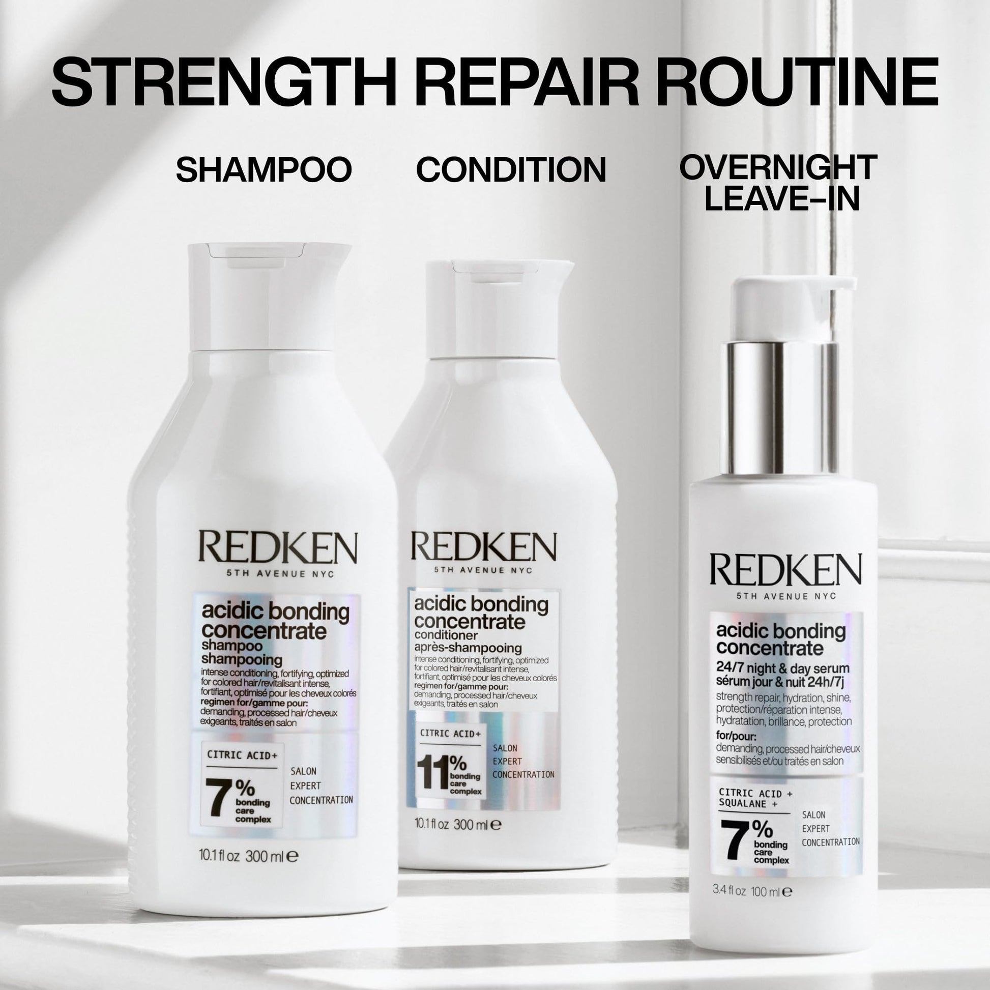 Redken Acidic Bonding Concentrate 24/7 Night & Day Serum For Damaged Hair - Nourishes & Restores, Overnight Hair Repair & Protection, Lightweight & Anti - Frizz - SkinNails&Makeup