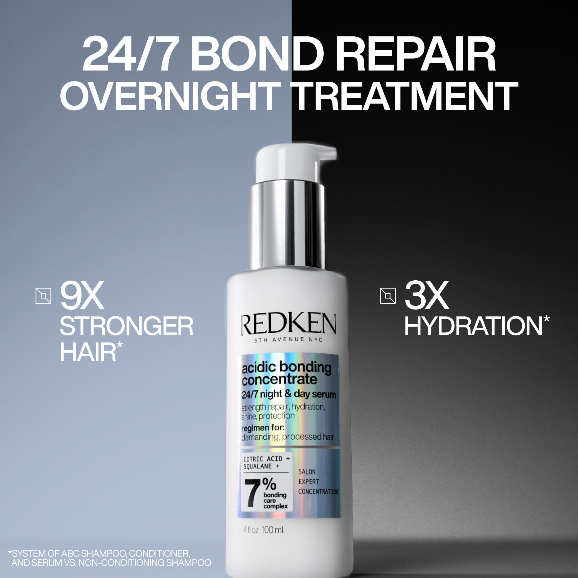 Redken Acidic Bonding Concentrate 24/7 Night & Day Serum For Damaged Hair - Nourishes & Restores, Overnight Hair Repair & Protection, Lightweight & Anti - Frizz - SkinNails&Makeup