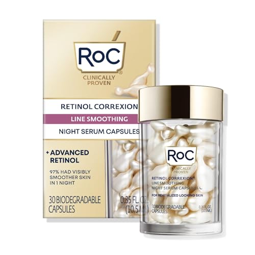 RoC Retinol Correxion Night Serum Review: Anti - Aging Retinol Capsules for Wrinkles, Fine Lines & Post - Acne Scars (30 Count, Unscented) - My Store