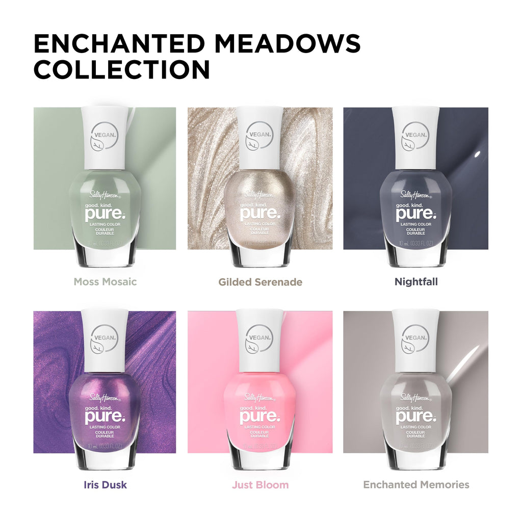 Sally Hansen Good. Kind. Pure. Nail Polish | Plant - Based, Vegan, 16 - Free Formula | Opaque, Shimmer | 355 Iris Dusk | Metallic Purple Nail Color - SkinNails&Makeup