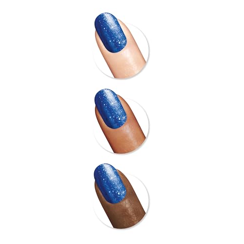 Sally Hansen Insta - Dri Crystals Nail Polish | Quick Dry, Long Lasting, Streak - Free Shine | Opaque, Shimmery | 123 Cobalt Blue | Dark Blue Nail Color. - My Store