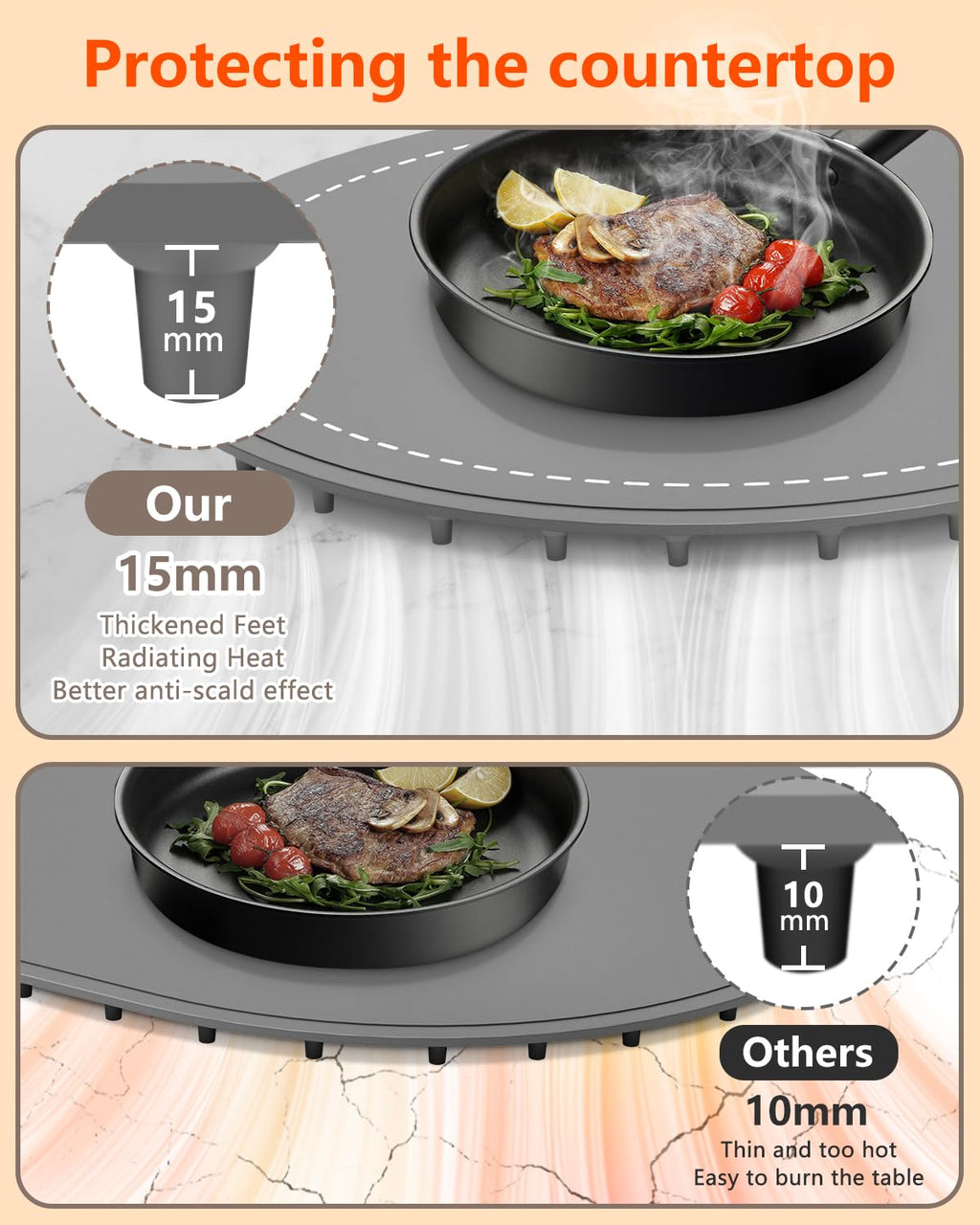 seenlast Warming Mat for Food with Adjustable Temperature Timer,10S Fast Heating Electric Food Warming Mat for Parties Buffet Daily,Food Heating Mat with Insulating Pad Raised Feet Protects Table - SkinNails&Makeup